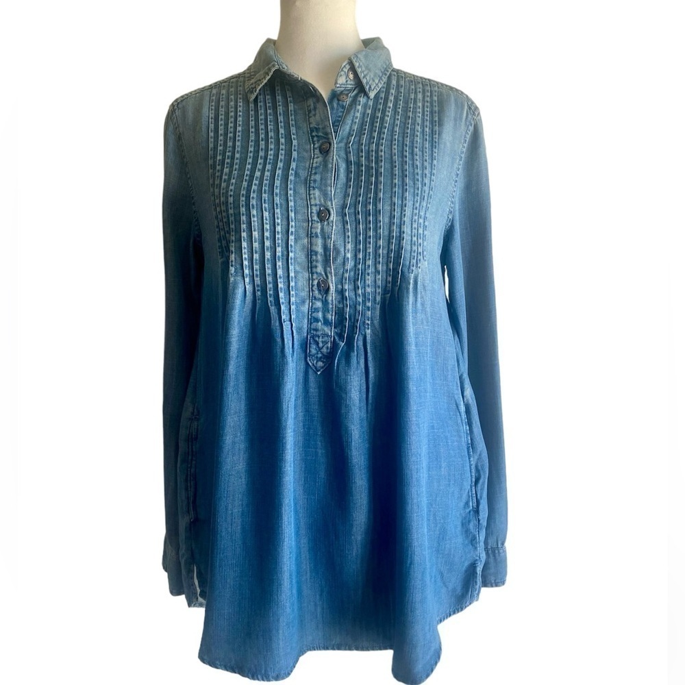 American Eagle Outfitters Jegging Fit Chambray Long Sleeve Shirt Size XS